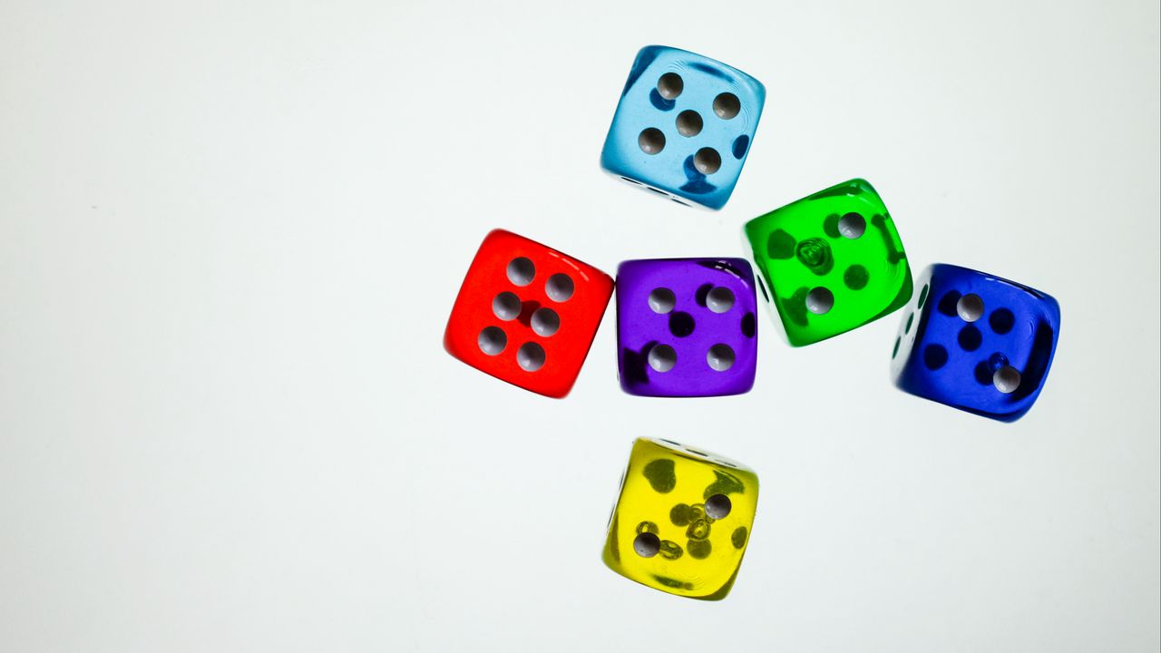 Wallpaper dice, cubes, colorful, game