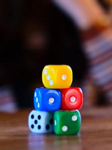 Preview wallpaper dice, cubes, game, colorful