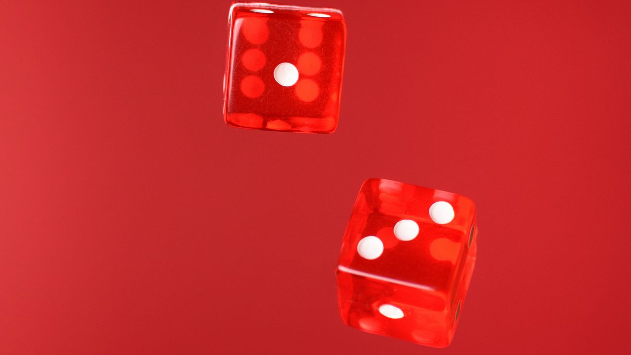 Wallpaper dice, cubes, red