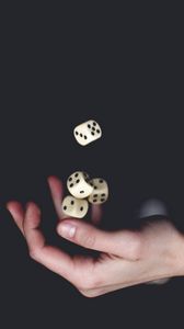 Preview wallpaper dice, dices, hand, toss