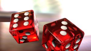 Preview wallpaper dice, game, red, white, glass