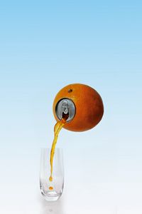 Preview wallpaper digital art, orange, glass, juice, minimalism