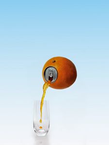 Preview wallpaper digital art, orange, glass, juice, minimalism