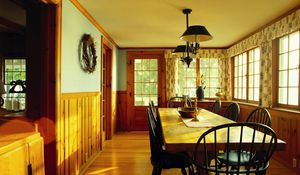 Preview wallpaper dining room, furniture, table, light, wood