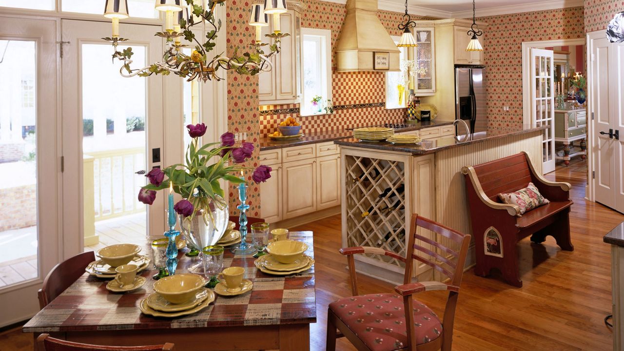 Wallpaper dining room, kitchen, food, furniture, comfort