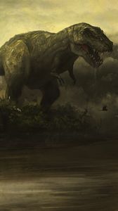Preview wallpaper dinosaur, fangs, aggression
