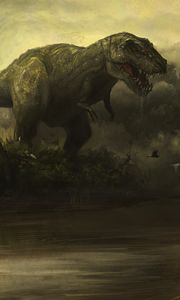 Preview wallpaper dinosaur, fangs, aggression