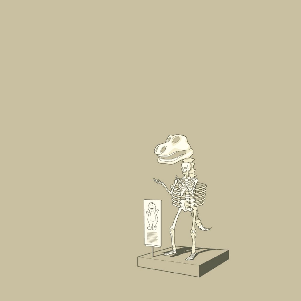 1280x1280 Wallpaper dinosaur, skeleton, finding, unusual