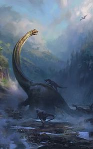 Preview wallpaper dinosaurs, art, reptiles, wildlife
