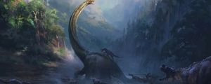 Preview wallpaper dinosaurs, art, reptiles, wildlife