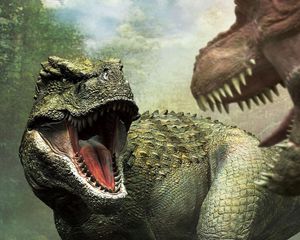 Preview wallpaper dinosaurs, mouth, fangs, aggression