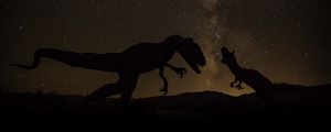 Preview wallpaper dinosaurs, space, starry sky, dark