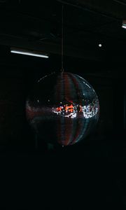 Preview wallpaper disco ball, ball, glare, darkness, dark