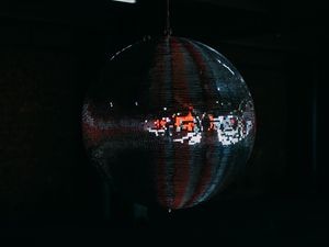 Preview wallpaper disco ball, ball, glare, darkness, dark