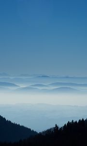 Preview wallpaper distance, fog, forest, hills