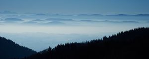 Preview wallpaper distance, fog, forest, hills