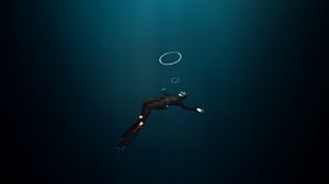 Preview wallpaper diver, flippers, depth
