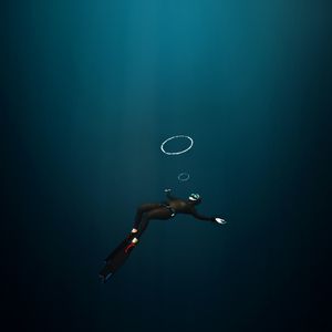 Preview wallpaper diver, flippers, depth