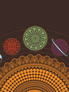 Preview wallpaper divination, planets, colorful, rotation