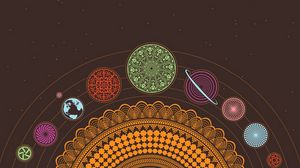 Preview wallpaper divination, planets, colorful, rotation