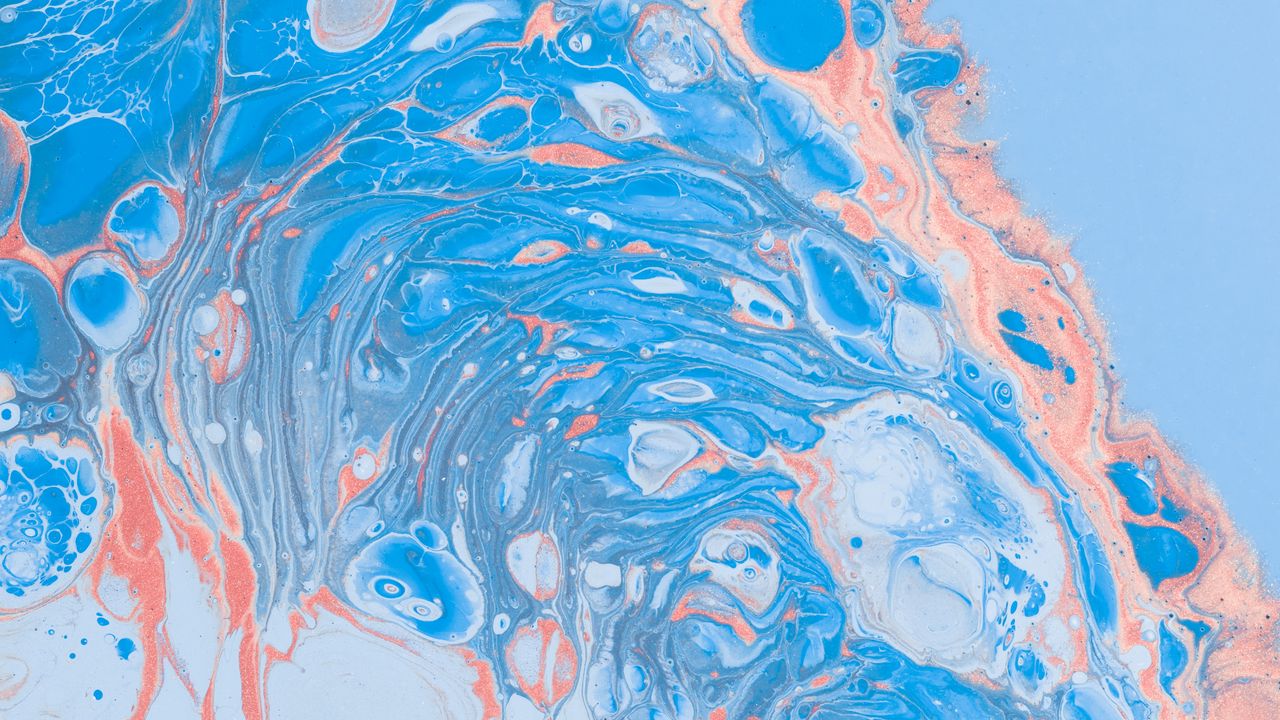 Wallpaper divorces, abstraction, pink, blue, paint