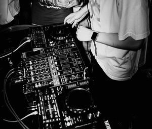 Preview wallpaper dj console, dj, equipment, music, black and white