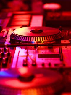 Download wallpaper 240x320 dj console, dj, equipment, music, light, red old  mobile, cell phone, smartphone hd background