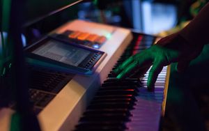 Preview wallpaper dj, synthesizer, musical instrument, keys, hands