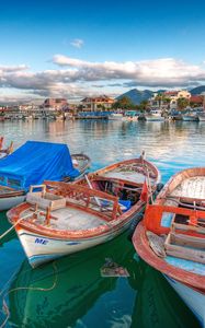 Preview wallpaper dock, boat, landscape