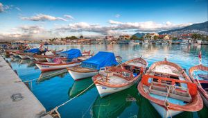 Preview wallpaper dock, boat, landscape