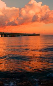 Preview wallpaper dock, pier, sea, sunset