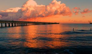 Preview wallpaper dock, pier, sea, sunset