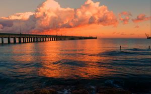 Preview wallpaper dock, pier, sea, sunset
