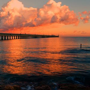 Preview wallpaper dock, pier, sea, sunset