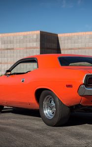 Preview wallpaper dodge, challenger, 1974, red, rear view