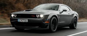 Preview wallpaper dodge challenger, dodge, car, muscle car, gray, road