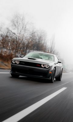 240x400 Wallpaper dodge challenger, dodge, car, road, speed