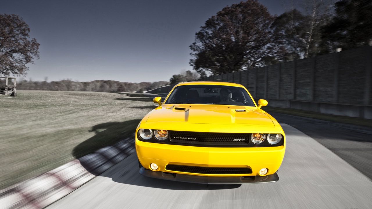 Wallpaper dodge challenger, srt8 392, cars, style, yellow, speed