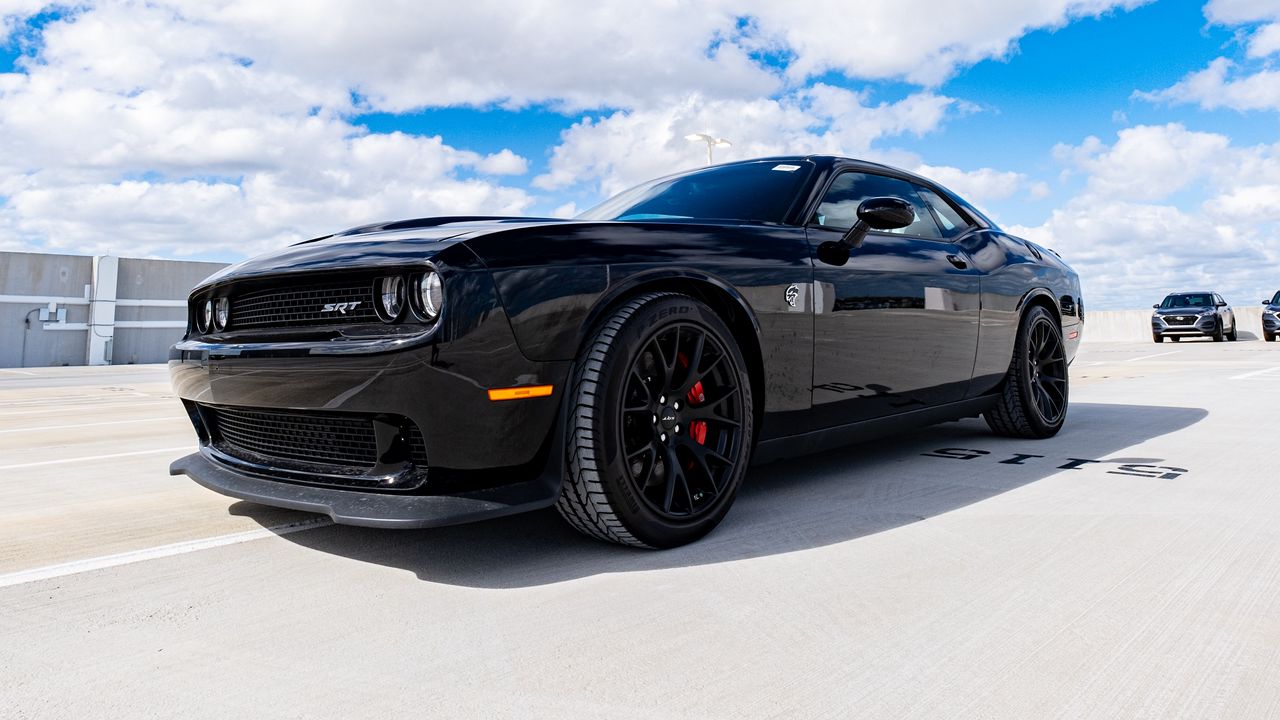 Wallpaper dodge challenger srt, dodge, car, sports car, muscle car, black