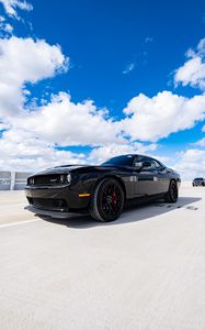 Preview wallpaper dodge challenger srt, dodge, car, sports car, muscle car, black