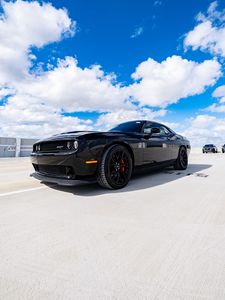 Preview wallpaper dodge challenger srt, dodge, car, sports car, muscle car, black