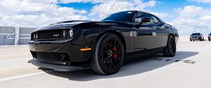 Preview wallpaper dodge challenger srt, dodge, car, sports car, muscle car, black