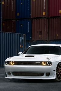 Preview wallpaper dodge challenger, white, front view