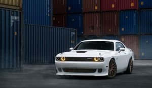 Preview wallpaper dodge challenger, white, front view