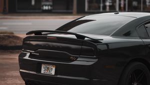 Preview wallpaper dodge charger, car, rear view, black