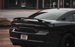 Preview wallpaper dodge charger, car, rear view, black