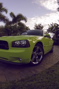 Preview wallpaper dodge charger daytona, dodge, green, sports car