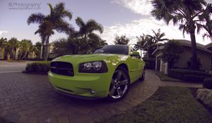 Preview wallpaper dodge charger daytona, dodge, green, sports car