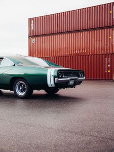 Preview wallpaper dodge charger, dodge, car, green, retro