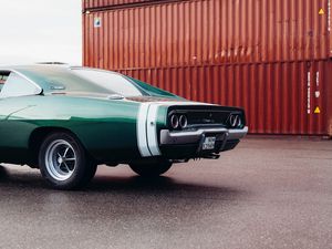 Preview wallpaper dodge charger, dodge, car, green, retro